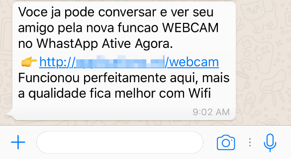 Campanha maliciosa no WhatsApp explora novo recurso de chamada de vídeo