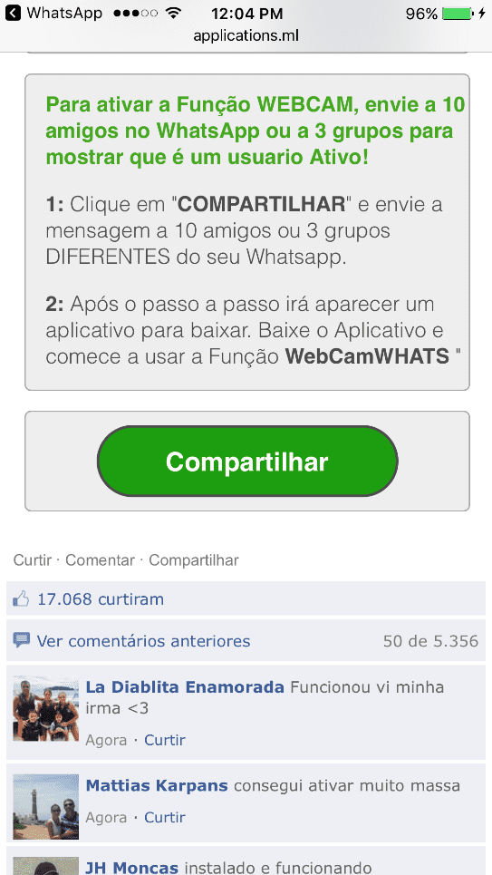 Campanha maliciosa no WhatsApp explora novo recurso de chamada de vídeo3